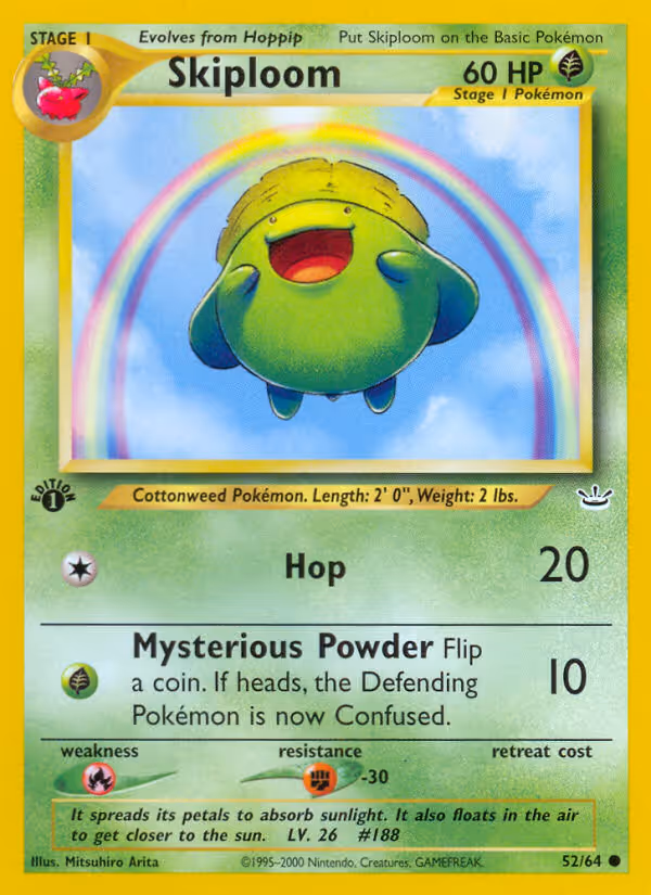Skiploom 52/64 Pokemon card