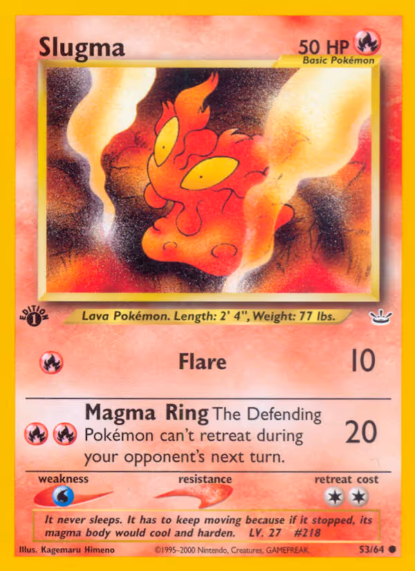 Slugma 53/64 Pokemon card