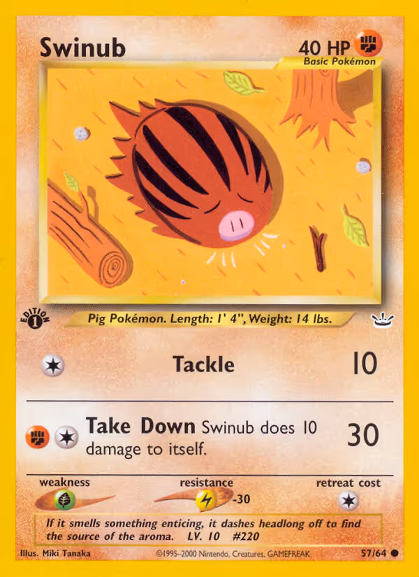 Swinub 57/64 Pokemon card