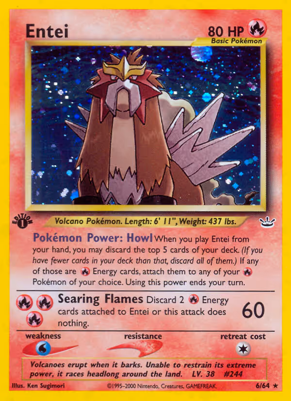 Entei 6/64 Pokemon card
