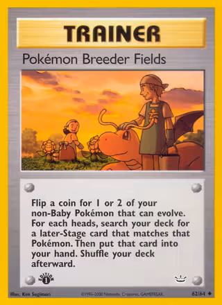 Pokémon Breeder Fields 62/64 Pokemon card