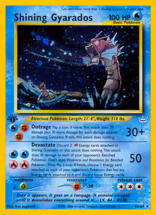 Shining Gyarados 65/64 Pokemon card