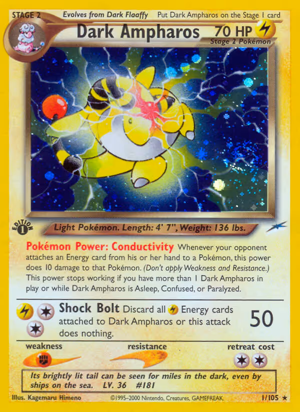 Dark Ampharos 1/105 Pokemon card