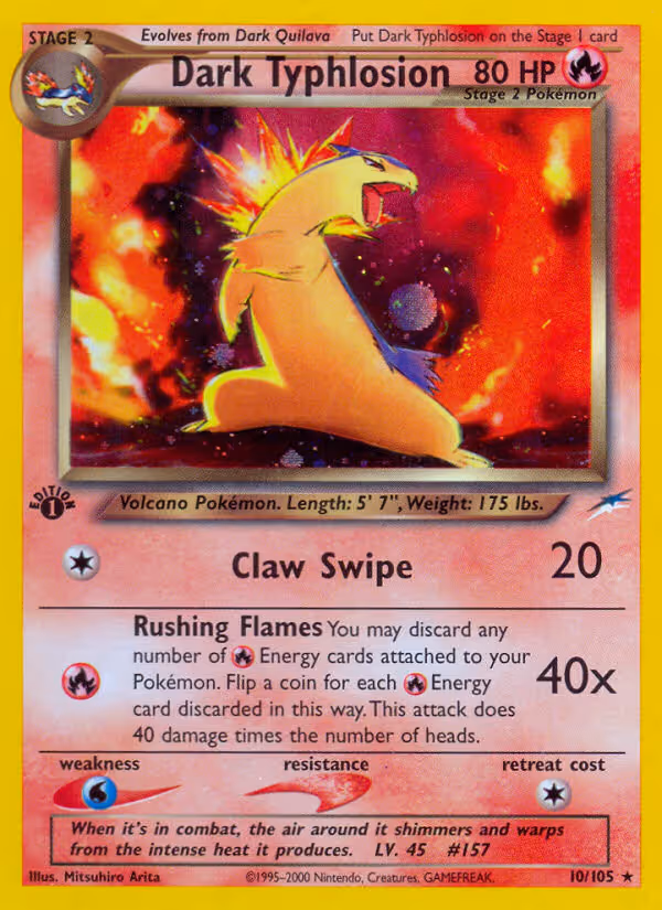 Dark Typhlosion 10/105 Pokemon card
