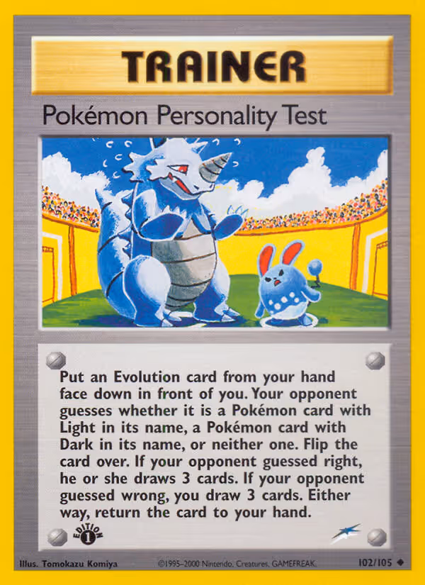 Pokémon Personality Test 102/105 Pokemon card