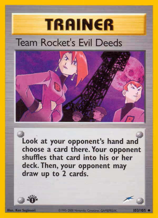 Team Rocket's Evil Deeds 103/105 Pokemon card