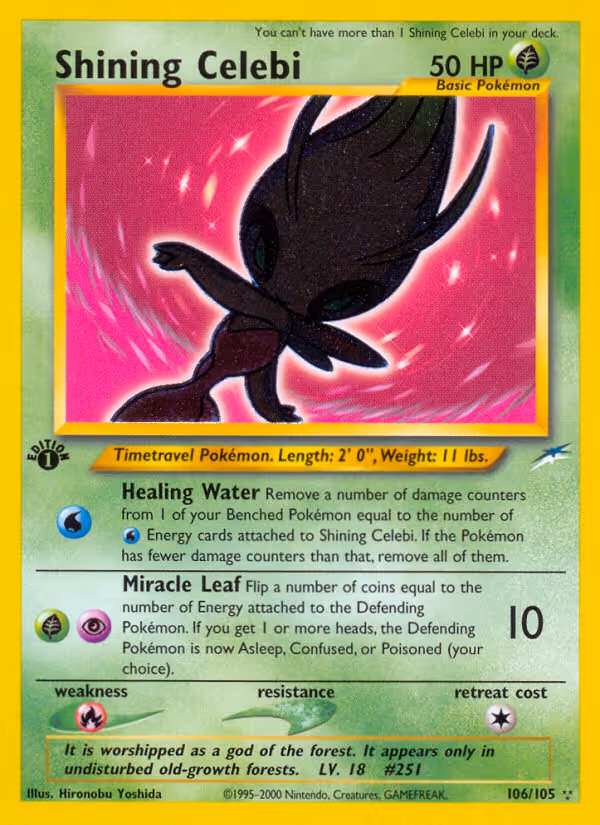 Shining Celebi 106/105 Pokemon card