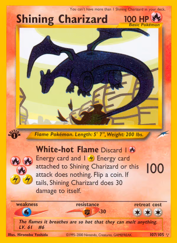 Shining Charizard 107/105 Pokemon card