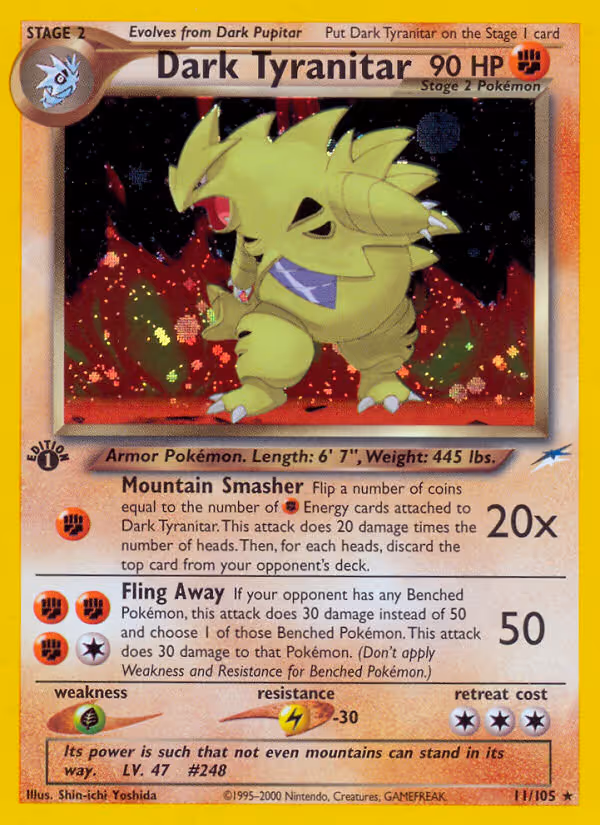 Dark Tyranitar 11/105 Pokemon card
