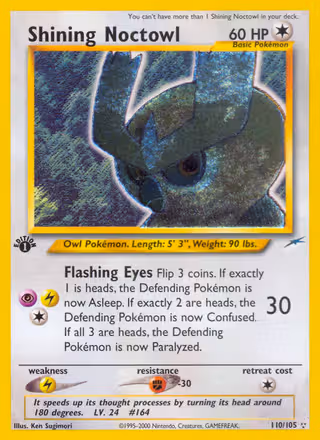 Shining Noctowl 110/105 Pokemon card
