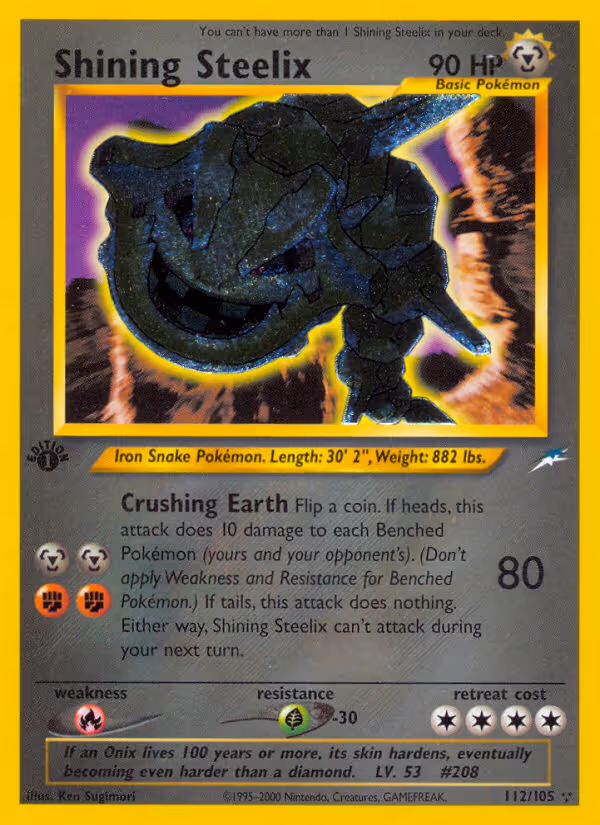 Shining Steelix 112/105 Pokemon card