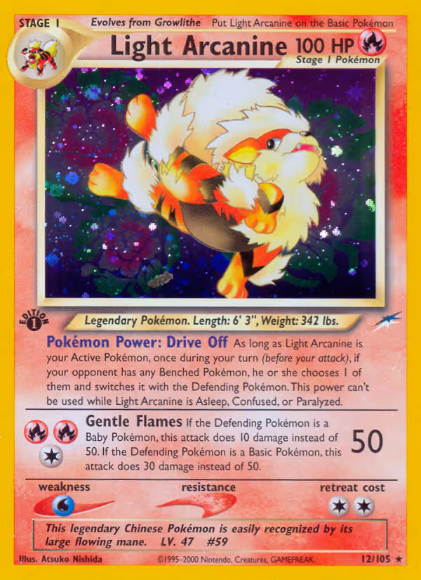 Light Arcanine 12/105 Pokemon card