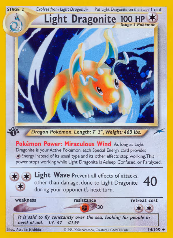 Light Dragonite 14/105 Pokemon card