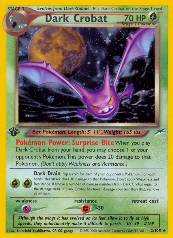 Dark Crobat 2/105 Pokemon card