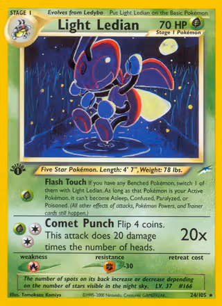 Light Ledian 24/105 Pokemon card