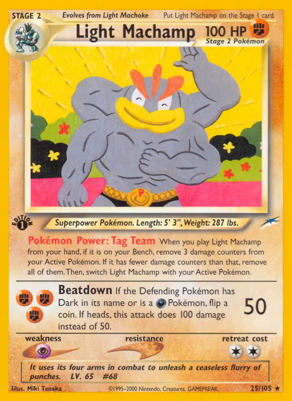 Light Machamp 25/105 Pokemon card