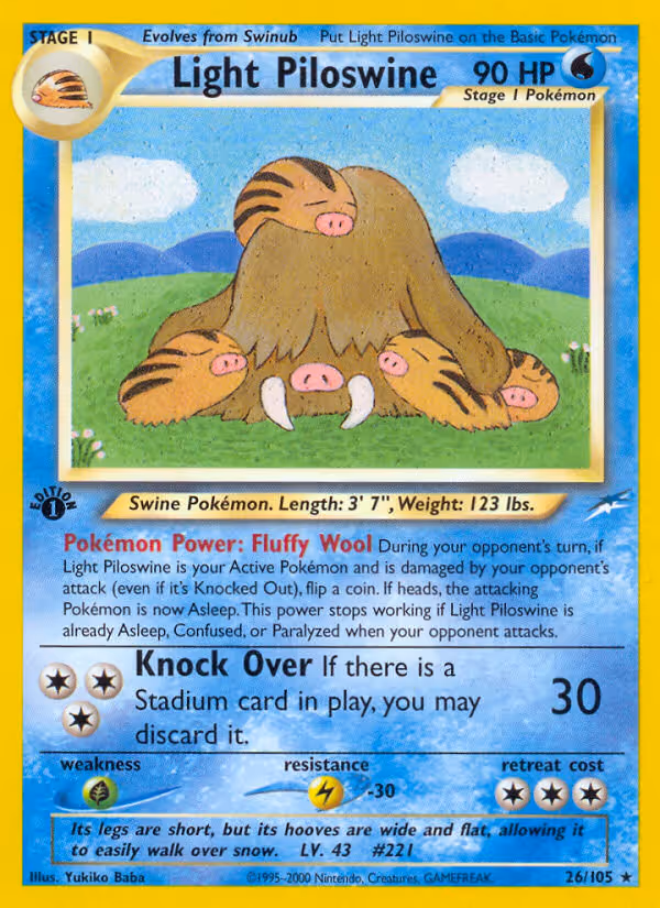 Light Piloswine 26/105 Pokemon card