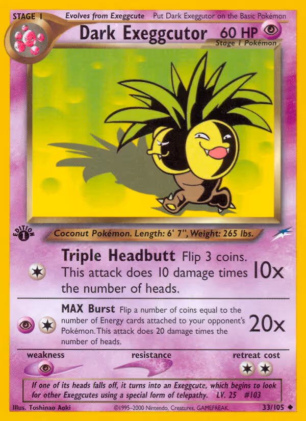 Dark Exeggutor 33/105 Pokemon card