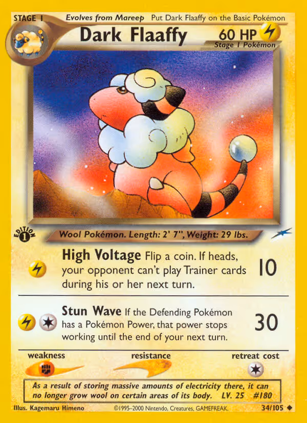 Dark Flaaffy 34/105 Pokemon card