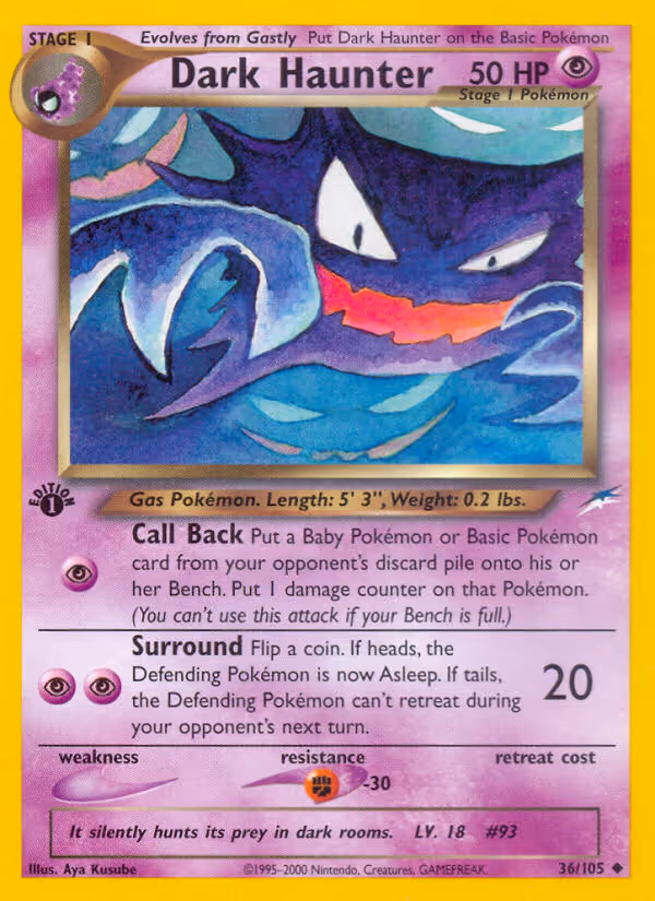 Dark Haunter 36/105 Pokemon card