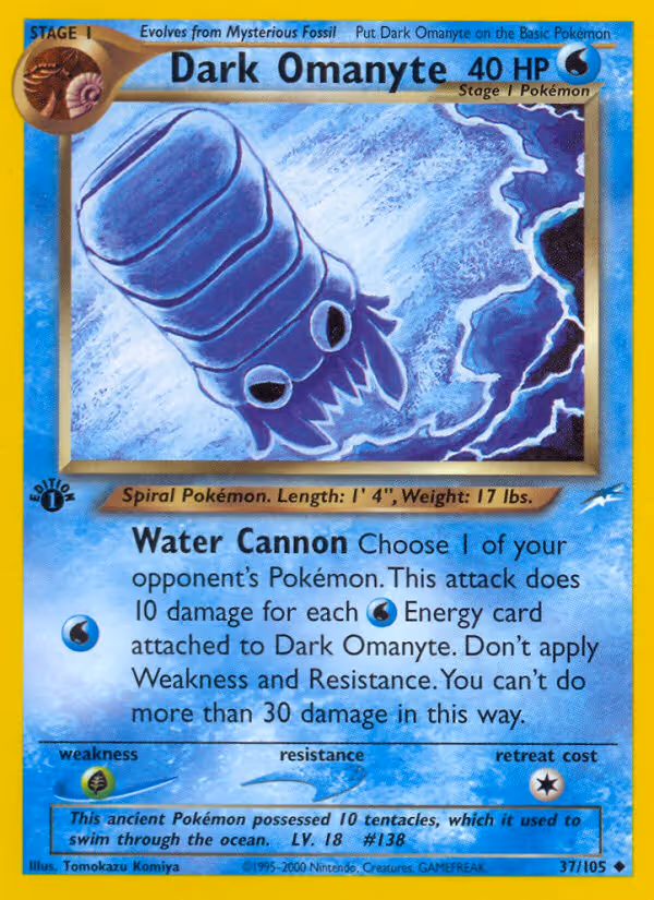 Dark Omanyte 37/105 Pokemon card