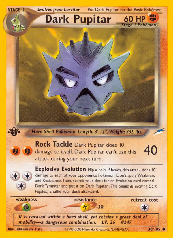 Dark Pupitar 38/105 Pokemon card