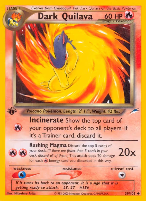 Dark Quilava 39/105 Pokemon card