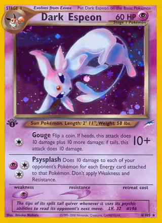 Dark Espeon 4/105 Pokemon card