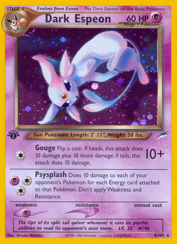 Dark Espeon 4/105 Pokemon card