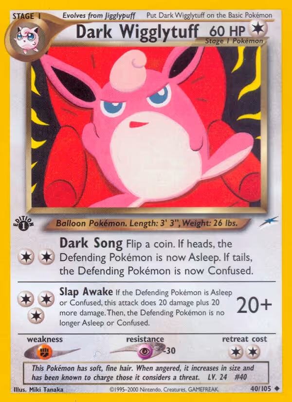 Dark Wigglytuff 40/105 Pokemon card