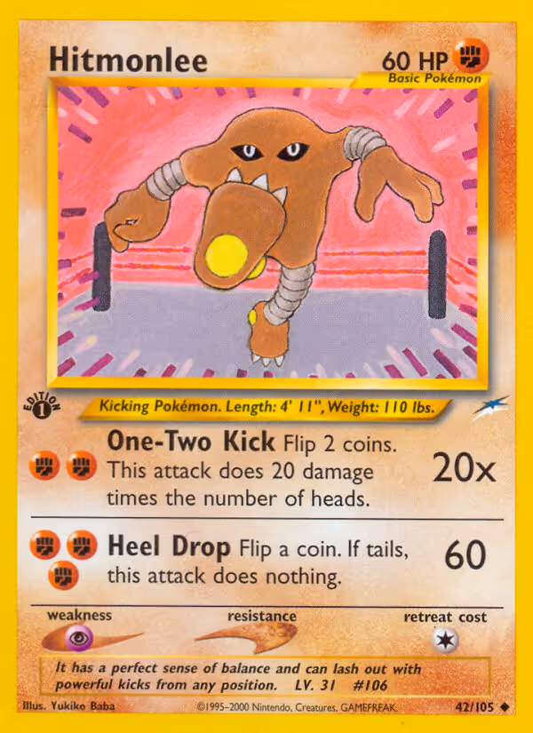 Hitmonlee 42/105 Pokemon card