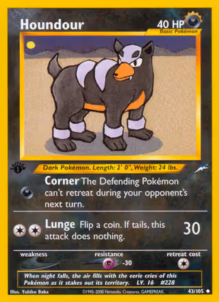 Houndour 43/105 Pokemon card