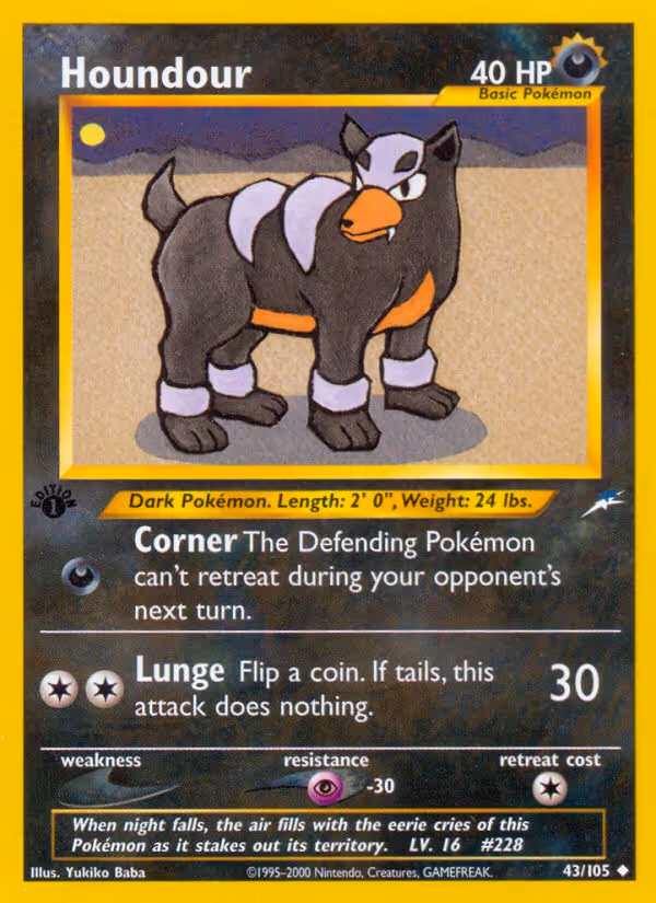 Houndour 43/105 Pokemon card