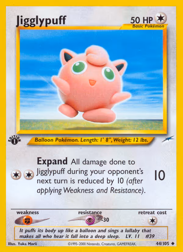 Jigglypuff 44/105 Pokemon card