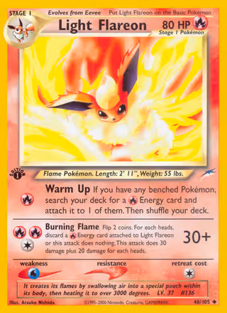 Light Flareon 46/105 Pokemon card