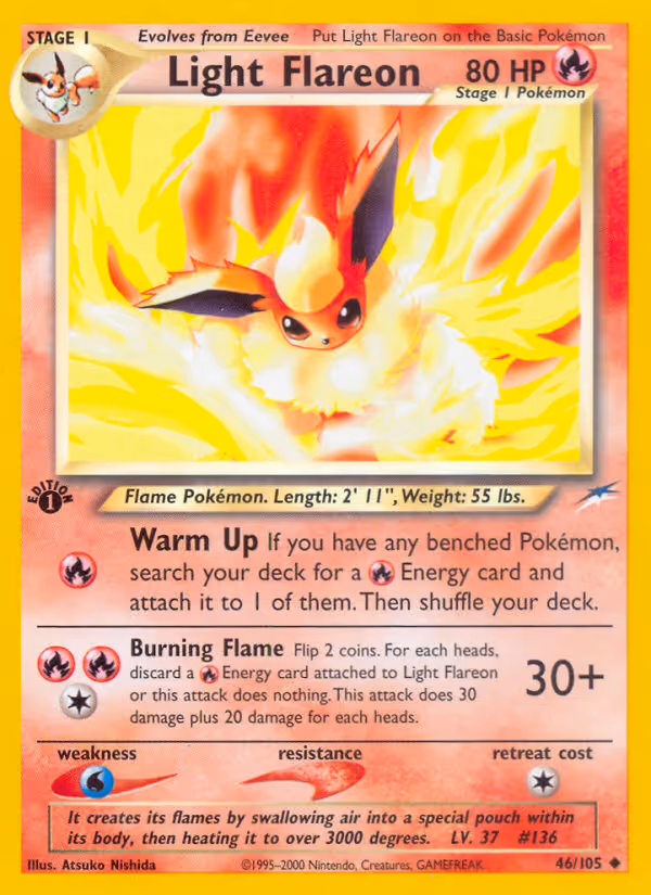 Light Flareon 46/105 Pokemon card
