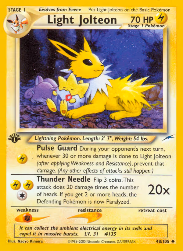 Light Jolteon 48/105 Pokemon card