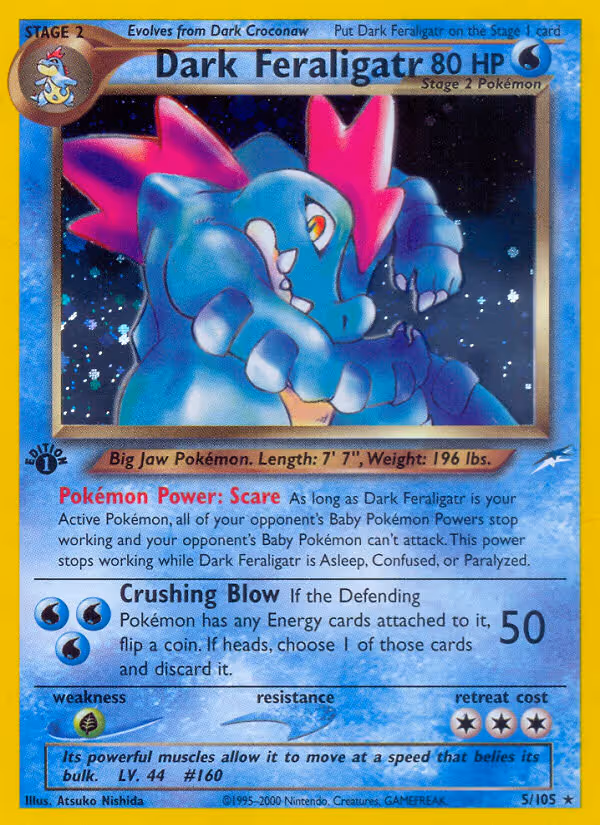 Dark Feraligatr 5/105 Pokemon card