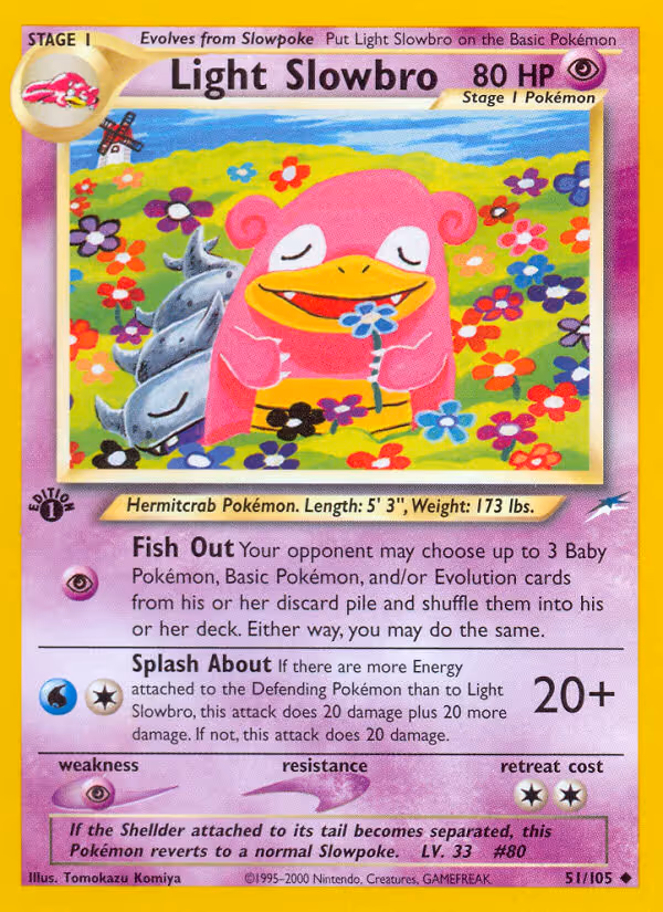 Light Slowbro 51/105 Pokemon card