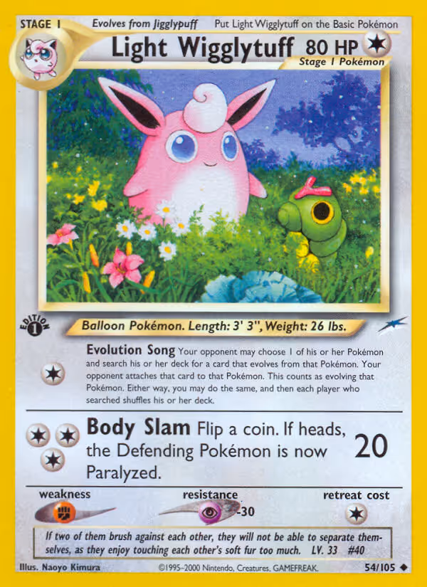 Light Wigglytuff 54/105 Pokemon card