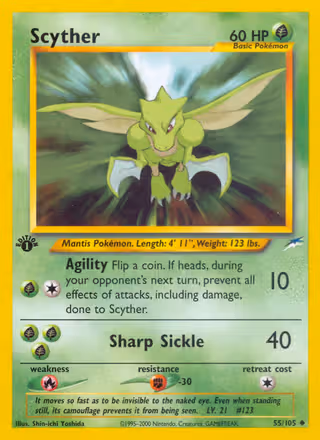 Scyther 55/105 Pokemon card