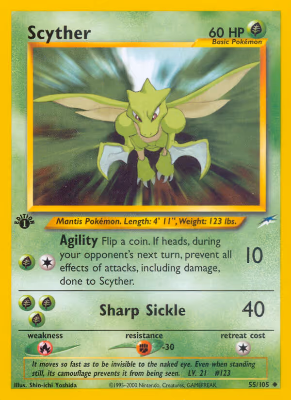 Scyther 55/105 Pokemon card