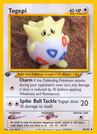 Togepi 56/105 Pokemon card