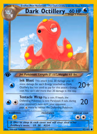 Dark Octillery 62/105 Pokemon card