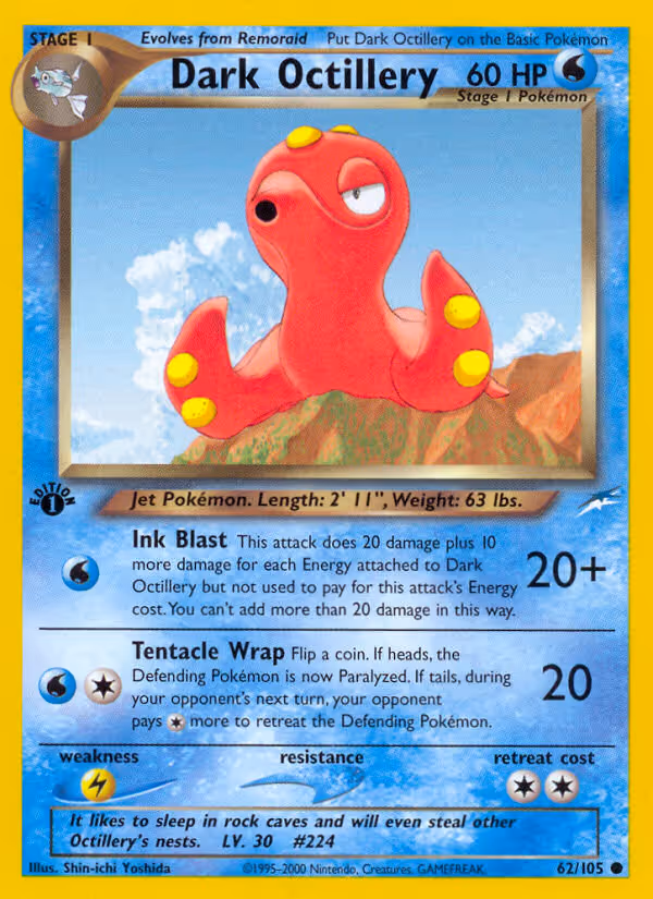 Dark Octillery 62/105 Pokemon card