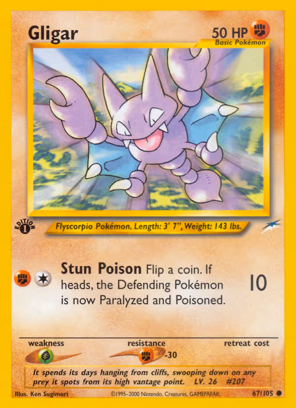 Gligar 67/105 Pokemon card