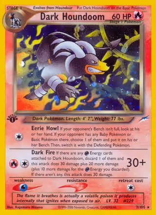 Dark Houndoom 7/105 Pokemon card