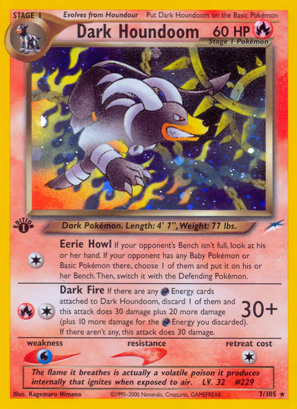 Dark Houndoom 7/105 Pokemon card