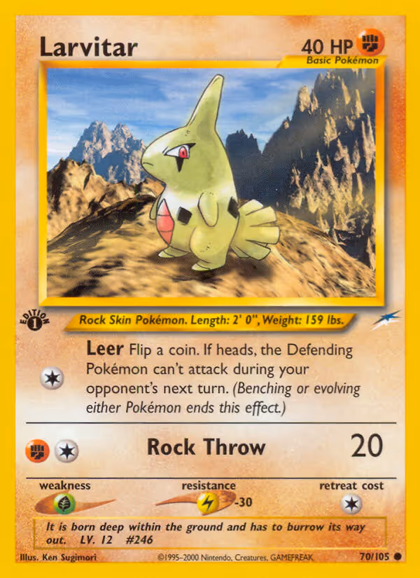 Larvitar 70/105 Pokemon card
