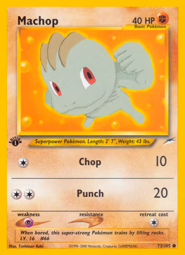Machop 73/105 Pokemon card